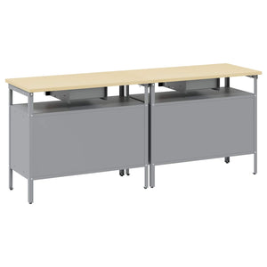Σετ πάγκου εργασίας 2 pcs Μαύρο και Γκρι 200 x 55 x 85 εκ - Pakobazaar