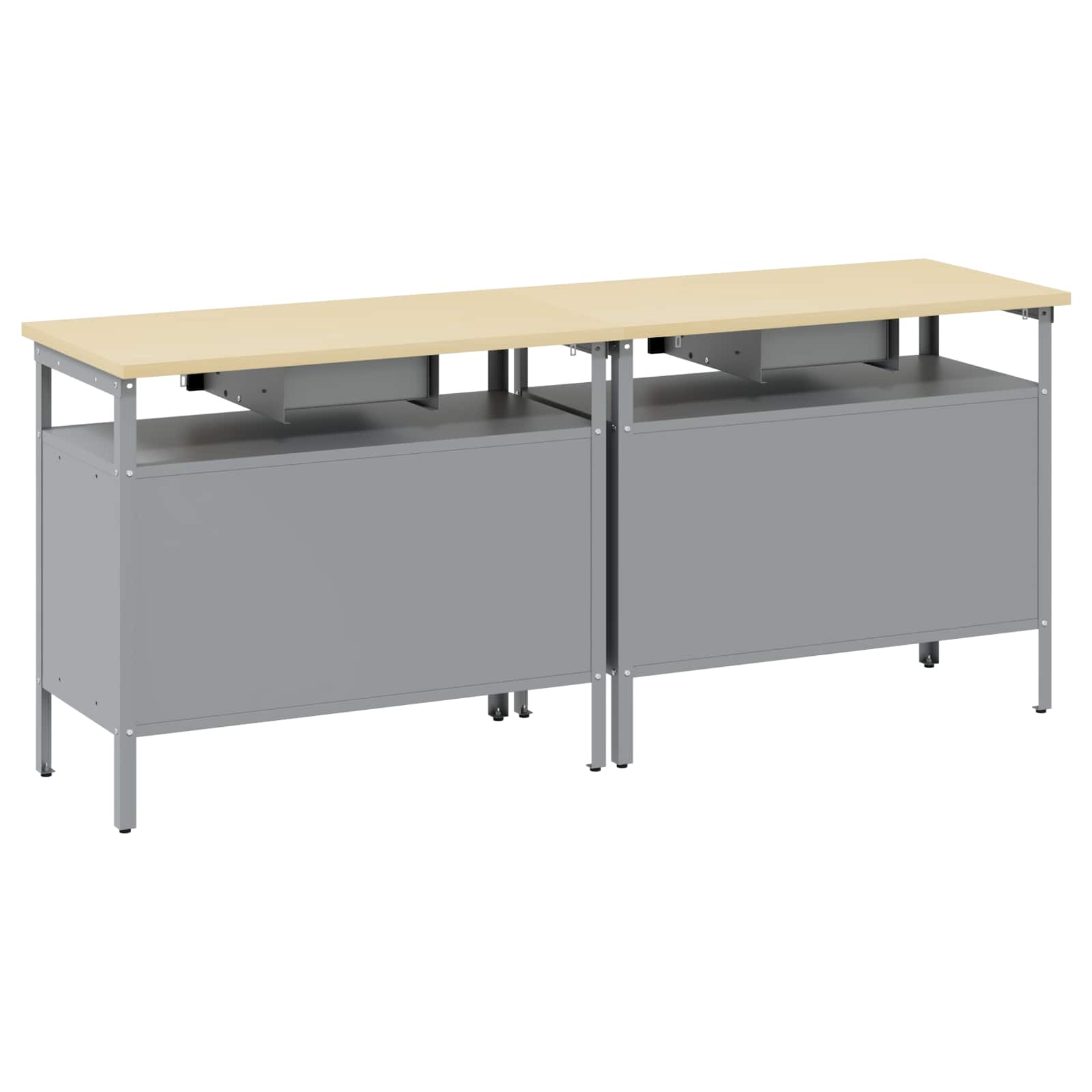 Σετ πάγκου εργασίας 2 pcs Μαύρο και Γκρι 200 x 55 x 85 εκ - Pakobazaar