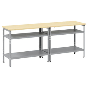 Σετ πάγκου εργασίας 2 pcs Μπεζ και Γκρι 200 x 55 x 85 εκ - Pakobazaar