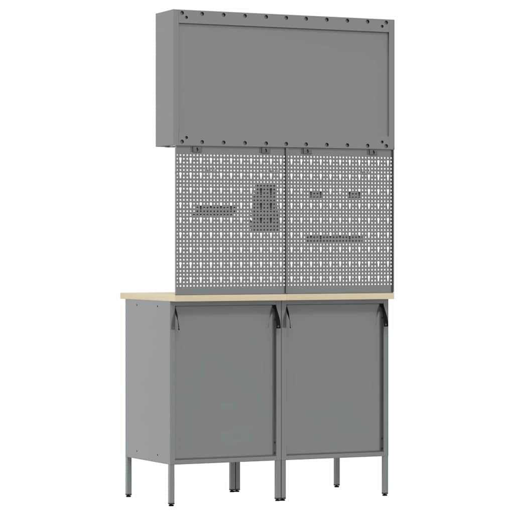 Ντουλάπα Εργασίας 5 pcs Κόκκινο Μηχανισμένο ξύλο και ατσάλι - Pakobazaar