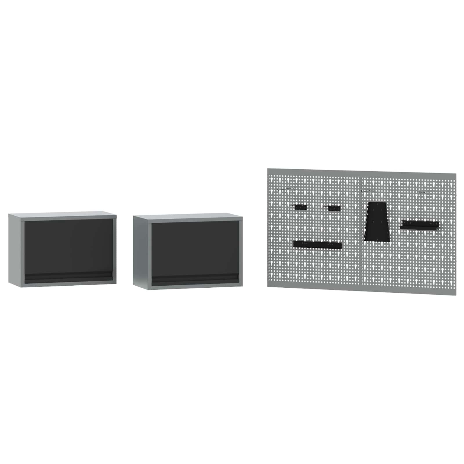 Σετ Ντουλάπας Εργασίας με συρτάρι με ράφι 8 pcs Γκρι - Pakobazaar