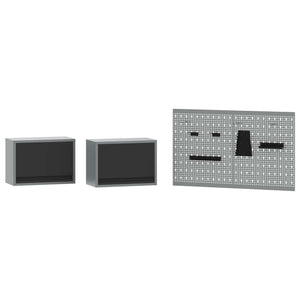 Σετ Ντουλάπας Εργασίας με συρτάρι με ράφι 8 pcs Γκρι - Pakobazaar