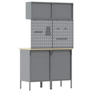 Σετ Ντουλάπας Εργασίας με συρτάρι με ράφι 8 pcs Γκρι - Pakobazaar