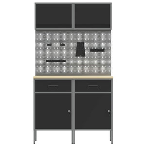 Σετ Ντουλάπας Εργασίας με συρτάρι με ράφι 8 pcs Γκρι - Pakobazaar