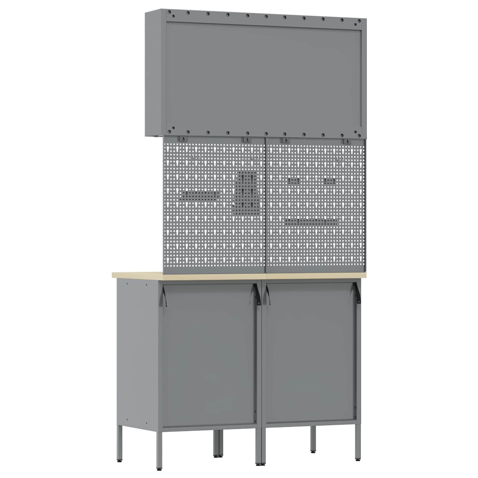 Ντουλάπα Εργασίας 5 pcs Μαύρο Μηχανισμένο ξύλο και ατσάλι - Pakobazaar