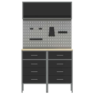 Σετ Ντουλάπας Εργασίας με συρτάρι με ράφι 5 pcs Μαύρο - Pakobazaar