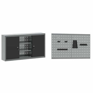 Σετ Ντουλάπας Εργασίας με συρτάρι με ράφι 5 pcs Μαύρο - Pakobazaar