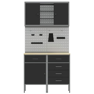 Σετ Ντουλάπας Εργασίας με συρτάρι με ράφι 5 pcs Μαύρο - Pakobazaar
