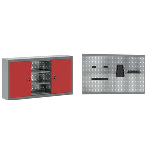 Σετ Ντουλάπας Εργασίας με συρτάρι με ράφι 5 pcs Κόκκινο - Pakobazaar