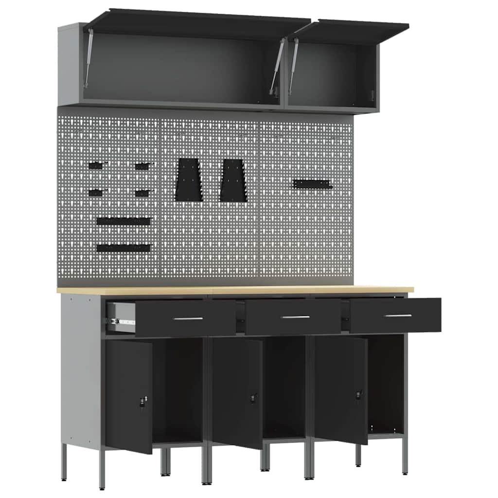 Σετ Ντουλάπας Εργασίας με συρτάρι με αποθήκευση 8 pcs Μαύρο - Pakobazaar