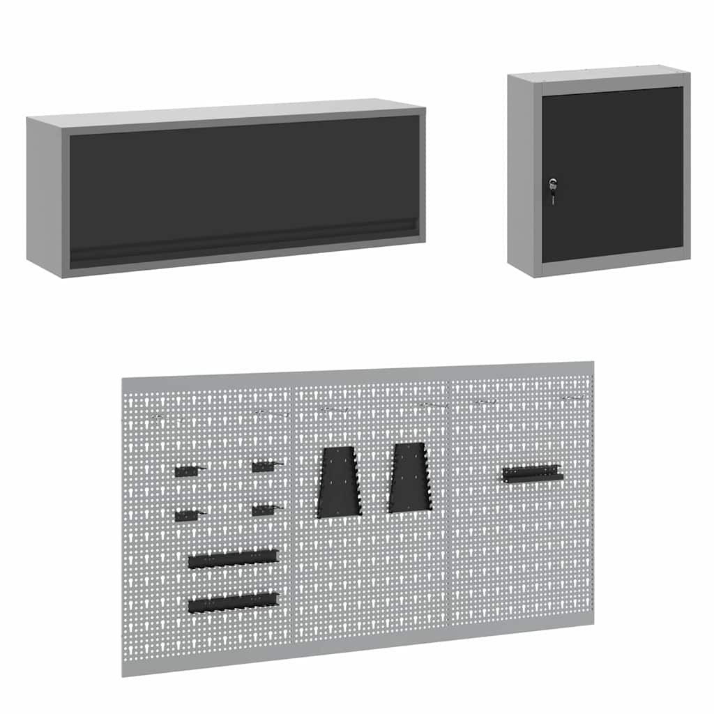 Σετ Ντουλάπας Εργασίας με συρτάρι με αποθήκευση 8 pcs Μαύρο - Pakobazaar