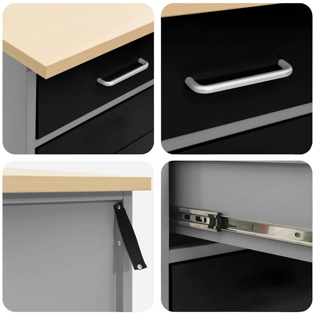 Σετ Ντουλάπας Εργασίας με συρτάρι με αποθήκευση 8 pcs Μαύρο - Pakobazaar