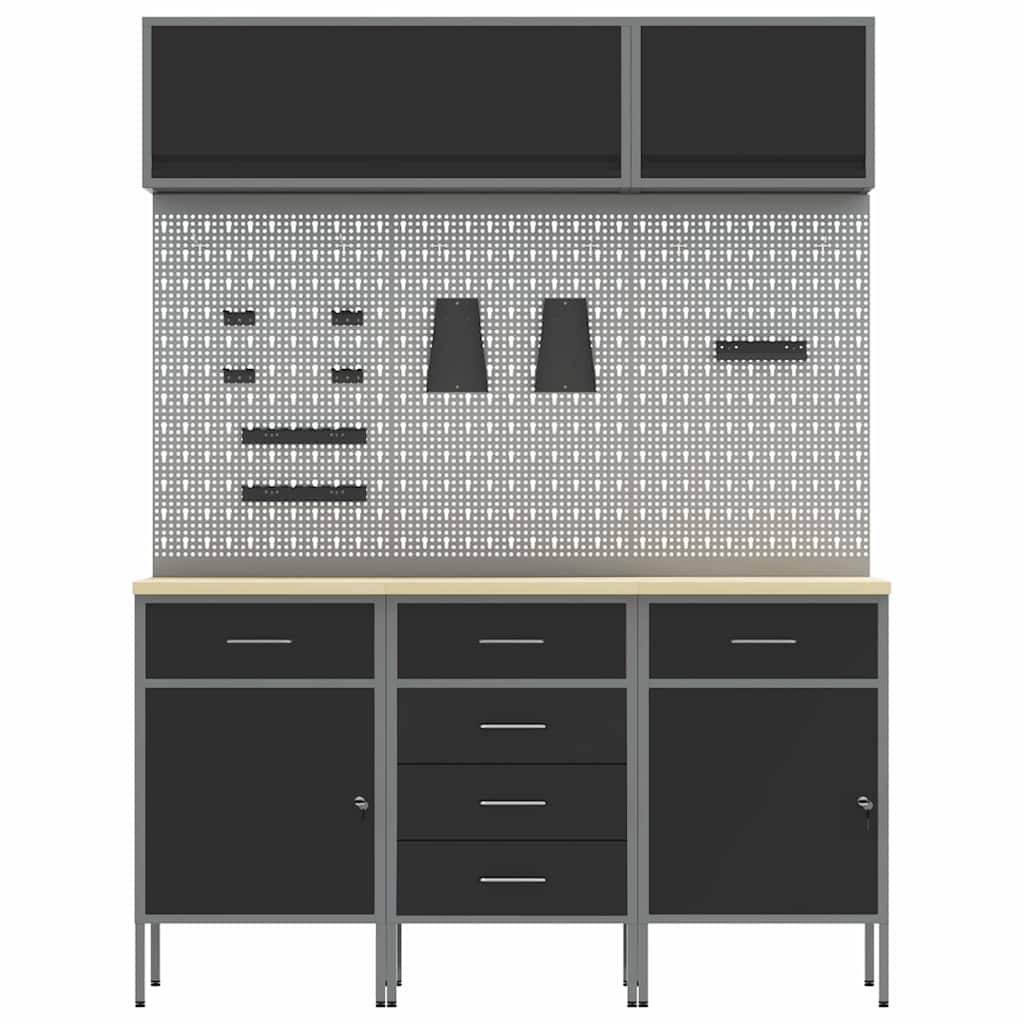 Σετ Ντουλάπας Εργασίας με συρτάρι με αποθήκευση 8 pcs Μαύρο - Pakobazaar