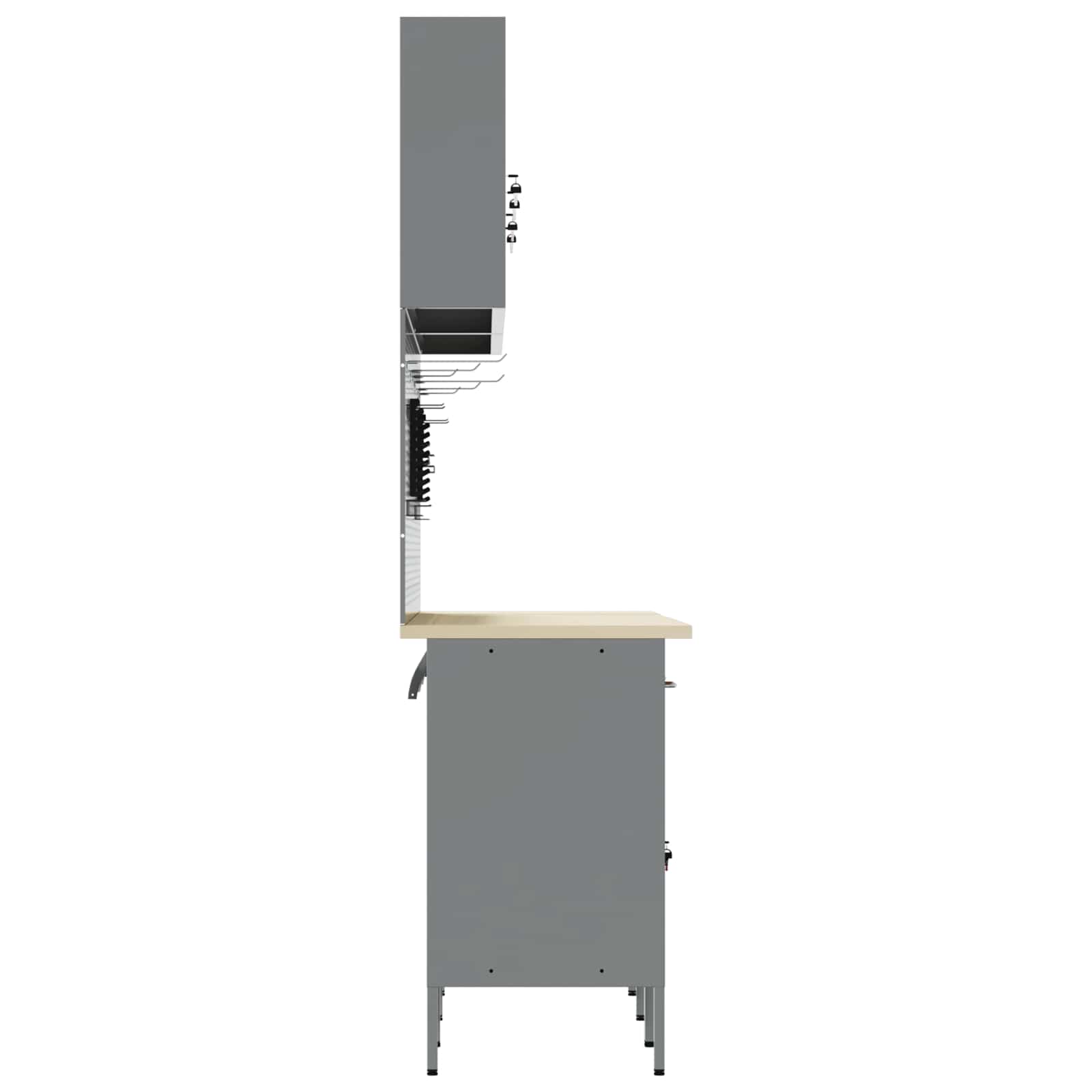 Ντουλάπα Εργασίας 10 pcs Κόκκινο Μηχανισμένο ξύλο και ατσάλι - Pakobazaar