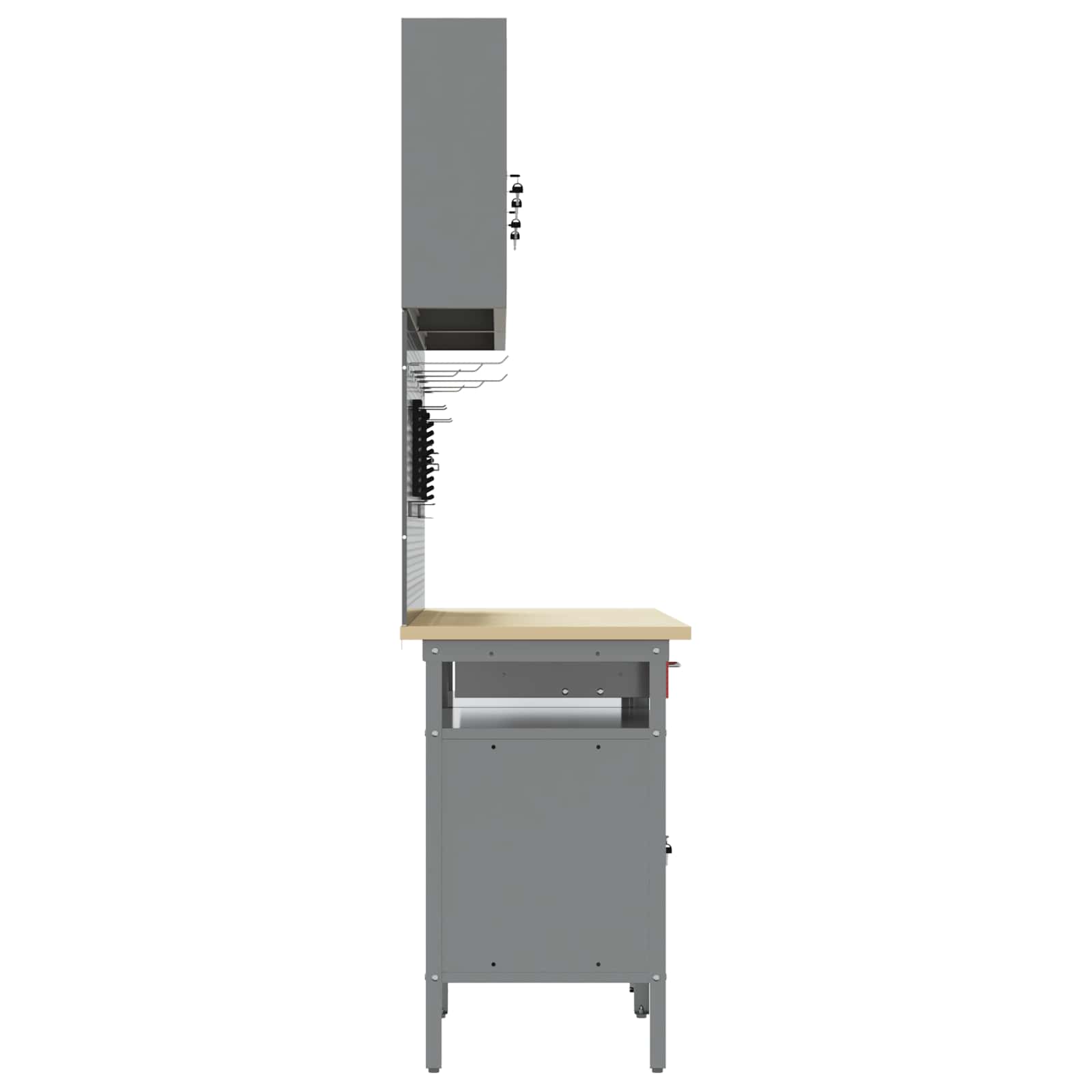 Σετ πάγκου εργασίας με συρτάρι με ράφι 8 pcs Κόκκινο και Γκρι - Pakobazaar