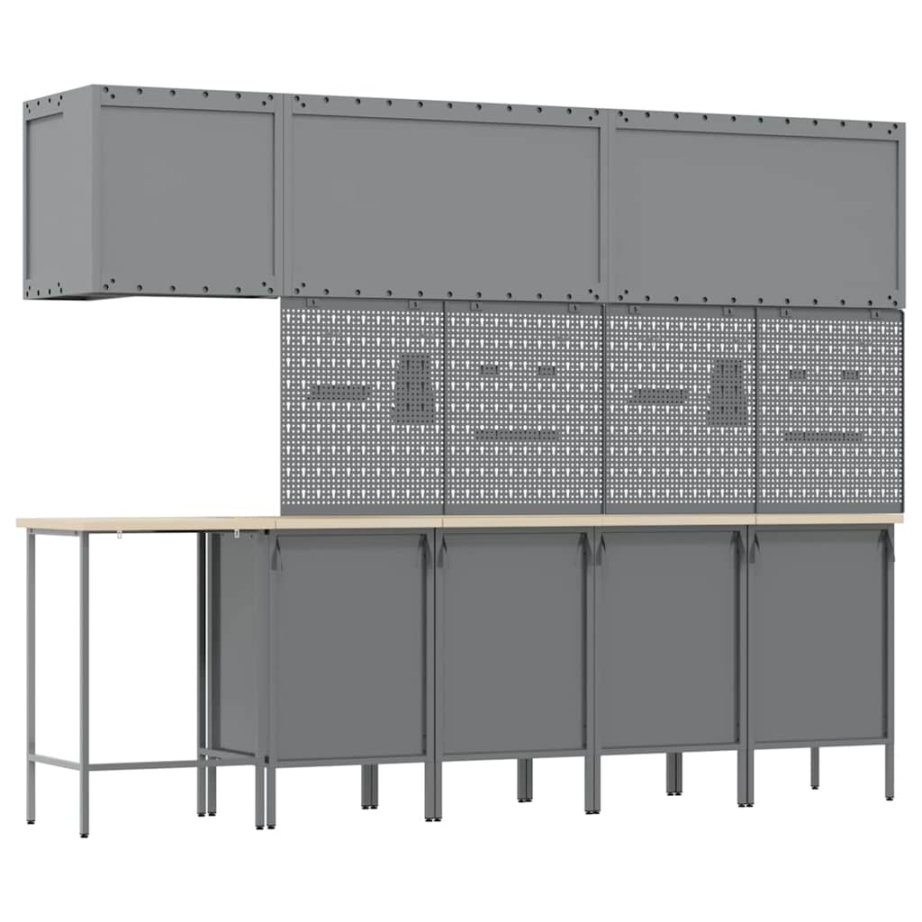 Σετ Ντουλάπας Εργασίας με συρτάρι με ράφι 12 pcs Μαύρο και Γκρι - Pakobazaar