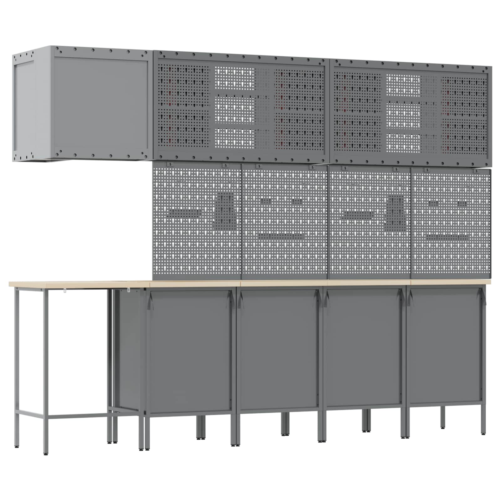 Σετ Ντουλάπας Εργασίας με συρτάρι με ράφι 12 pcs Μαύρο και Γκρι - Pakobazaar