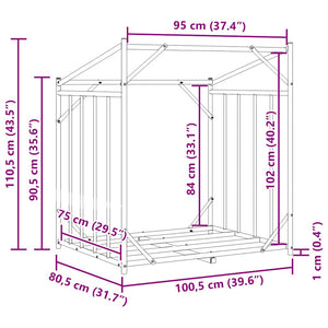 Ράφι για καυσόξυλα με κάλυμμα βροχής 100,5x80,5x110,5 εκ.