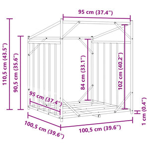 Ράφι για καυσόξυλα με κάλυμμα βροχής 100,5x100,5x110,5 εκ.