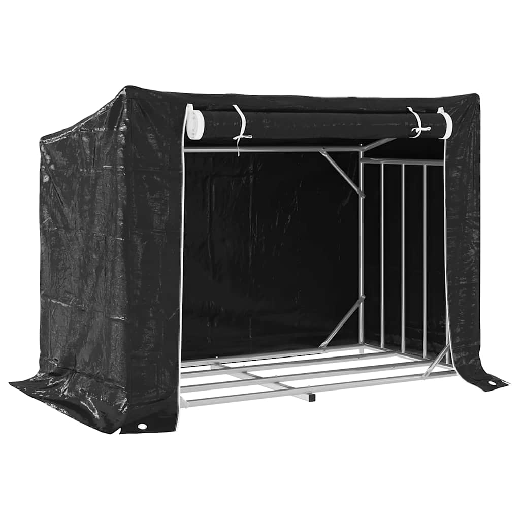Ράφι για καυσόξυλα με κάλυμμα βροχής 151x80,5x110,5 εκ. - Pakobazaar