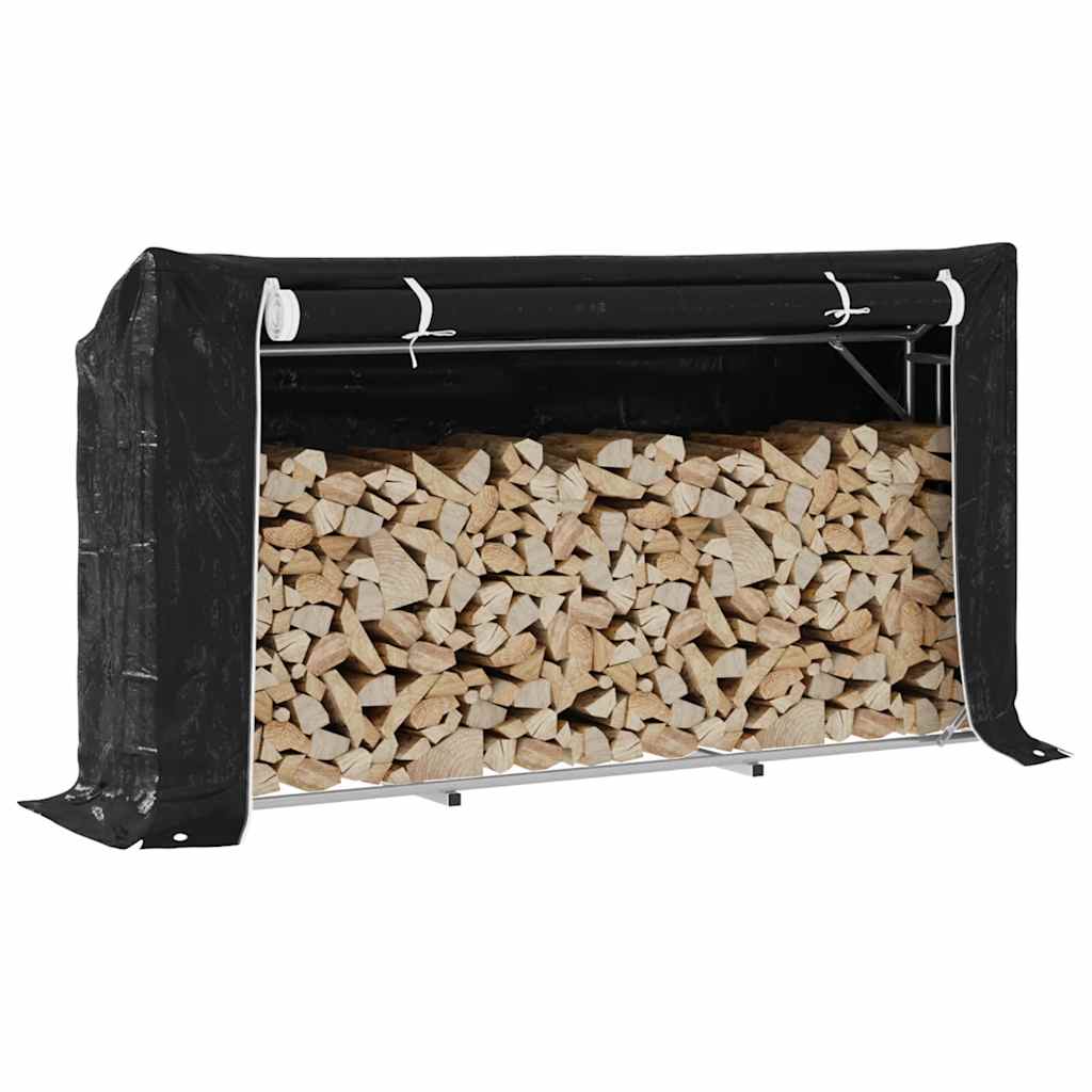 Ράφι για καυσόξυλα με κάλυμμα βροχής 200,5x41x110,5 εκ. - Pakobazaar