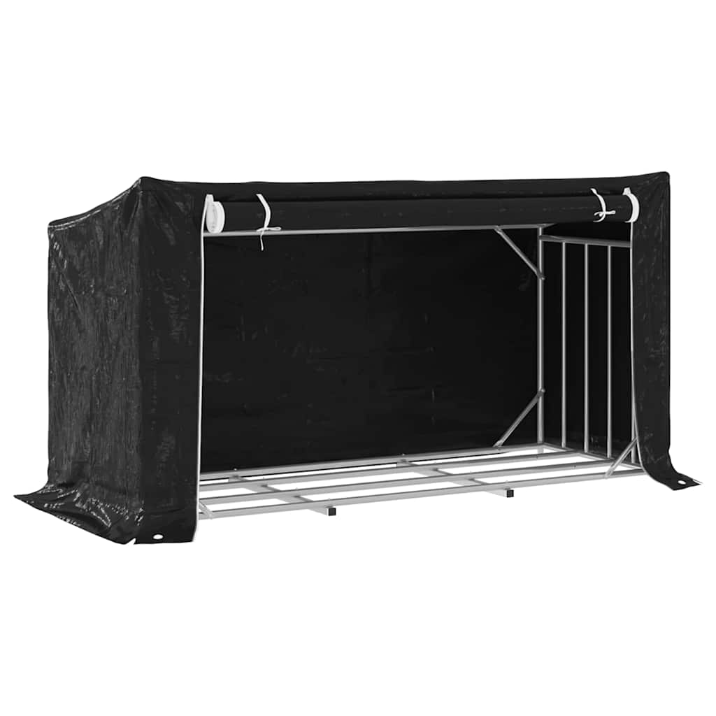 Ράφι για καυσόξυλα με κάλυμμα βροχής 200,5x80,5x110,5 εκ. - Pakobazaar