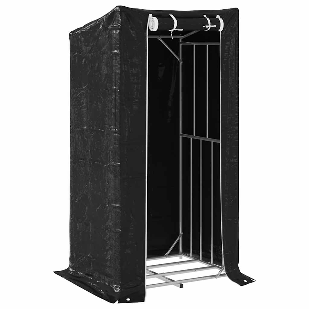 Ράφι για καυσόξυλα με κάλυμμα βροχής 100x80x200 εκ.