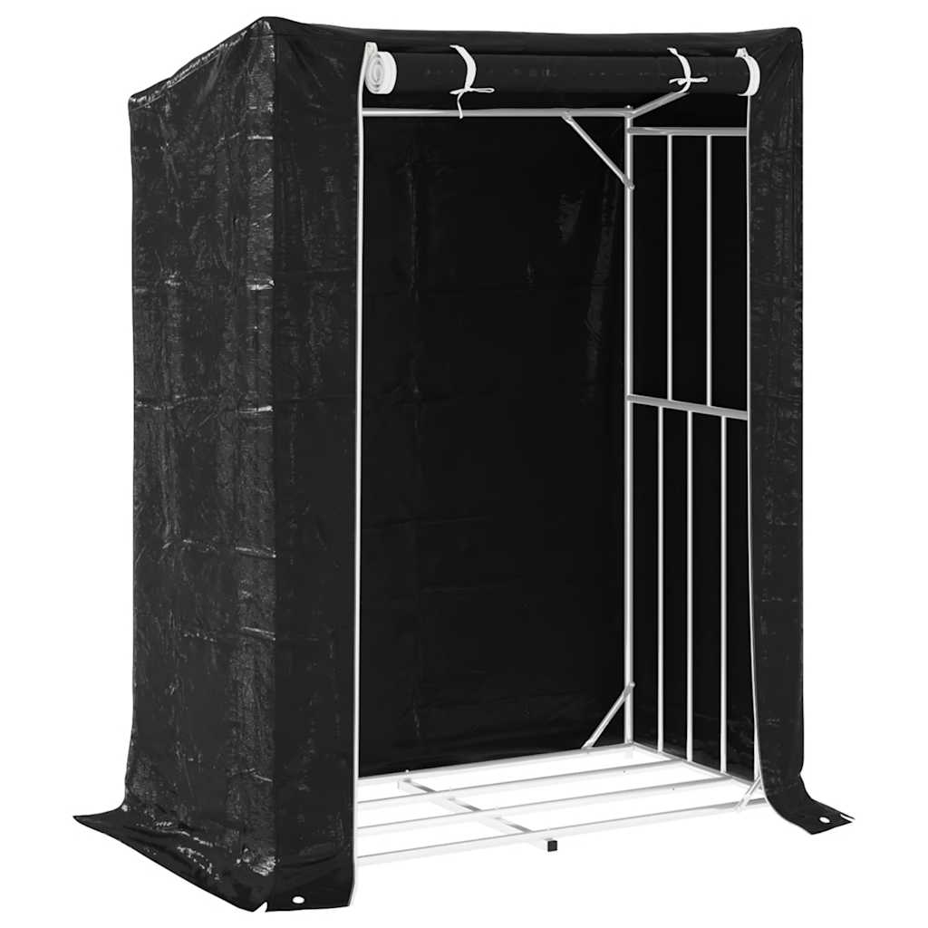 Ράφι για καυσόξυλα με κάλυμμα βροχής 150x80x200 εκ. - Pakobazaar