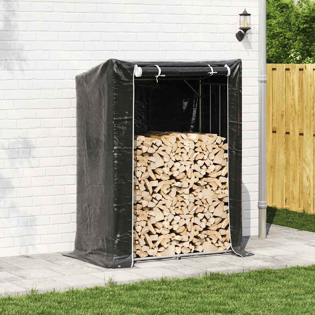 Ράφι για καυσόξυλα με κάλυμμα βροχής 150x80x200 εκ. - Pakobazaar