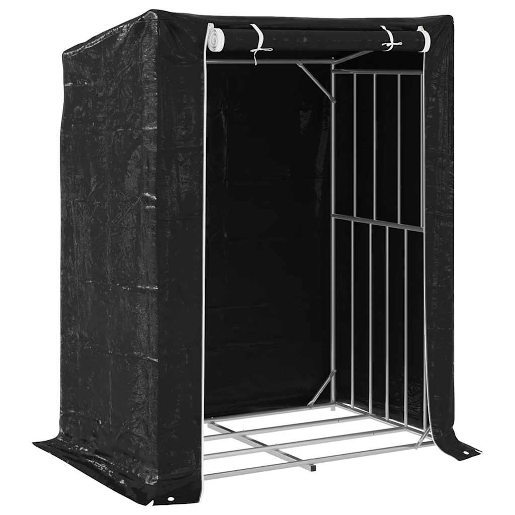 Ράφι για καυσόξυλα με κάλυμμα βροχής 150x100x200 εκ. - Pakobazaar