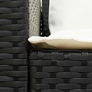 Καναπές κήπου 5θέσιος με μαξιλάρια Μαύρο Poly Rattan