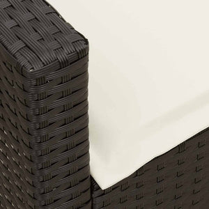 Καναπές κήπου 5θέσιος με μαξιλάρια Μαύρο Poly Rattan
