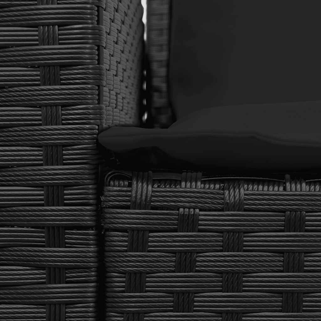 Καναπές κήπου 5θέσιος με μαξιλάρια Μαύρο Poly Rattan