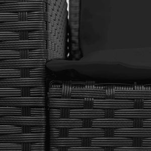 Καναπές κήπου 5θέσιος με μαξιλάρια Μαύρο Poly Rattan