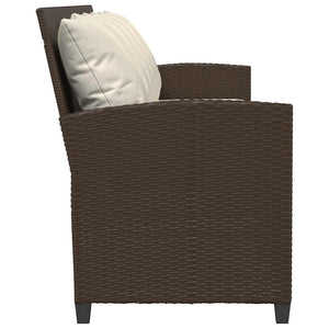 Καναπές κήπου 5θέσιος με μαξιλάρια Brown Poly Rattan