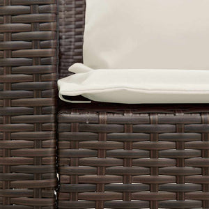 Καναπές κήπου 5θέσιος με μαξιλάρια Brown Poly Rattan