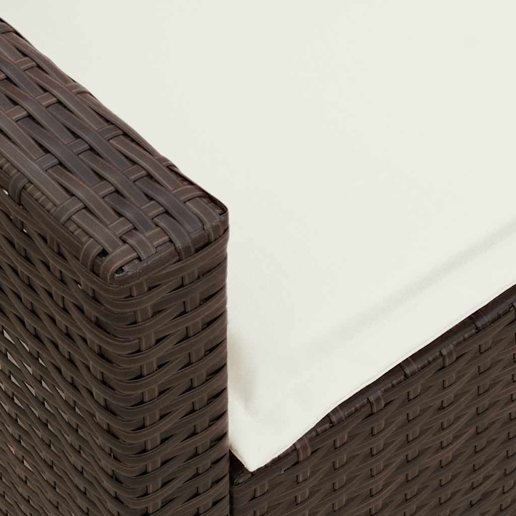 Καναπές κήπου 5θέσιος με μαξιλάρια Brown Poly Rattan