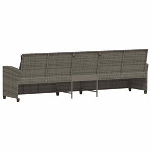 Καναπές κήπου 5θέσιος με μαξιλάρια Γκρι Poly Rattan