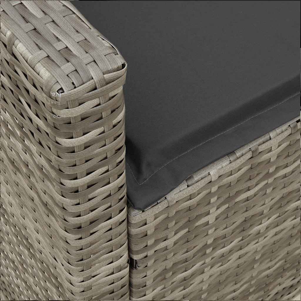 Καναπές κήπου 5θέσιος με μαξιλάρια Γκρι Poly Rattan