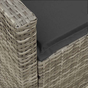 Καναπές κήπου 5θέσιος με μαξιλάρια Γκρι Poly Rattan