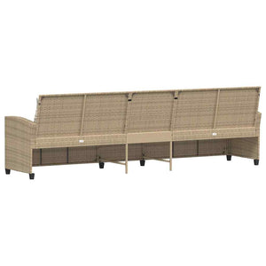 Καναπές κήπου 5θέσιος με μαξιλάρια Μπεζ Poly Rattan