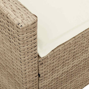 Καναπές κήπου 5θέσιος με μαξιλάρια Μπεζ Poly Rattan