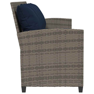Καναπές κήπου 5θέσιος με μαξιλάρια Γκρι Poly Rattan - Pakobazaar