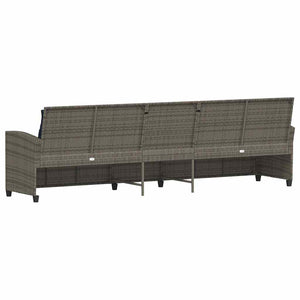 Καναπές κήπου 5θέσιος με μαξιλάρια Γκρι Poly Rattan - Pakobazaar