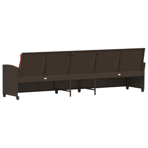 Καναπές κήπου 5θέσιος με μαξιλάρια Brown Poly Rattan