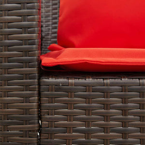 Καναπές κήπου 5θέσιος με μαξιλάρια Brown Poly Rattan