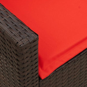 Καναπές κήπου 5θέσιος με μαξιλάρια Brown Poly Rattan