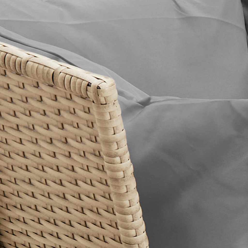 Καναπές κήπου με Μαξιλάρια Μπεζ από Συνθετικό Ρατάν