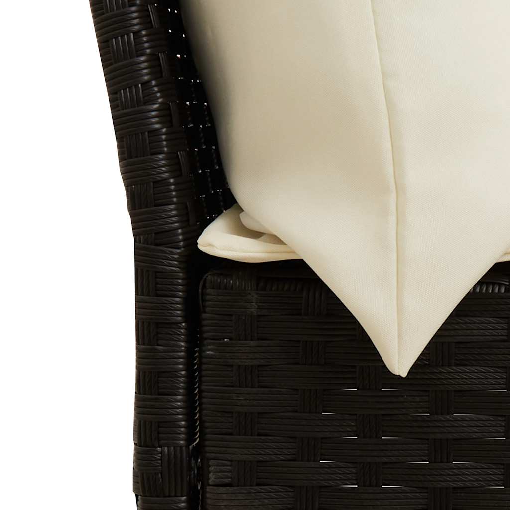 Σετ Τραπεζαρίας Κήπου με Μαξιλάρια 4 τεμ. Μαύρο από Συνθ. Ρατάν