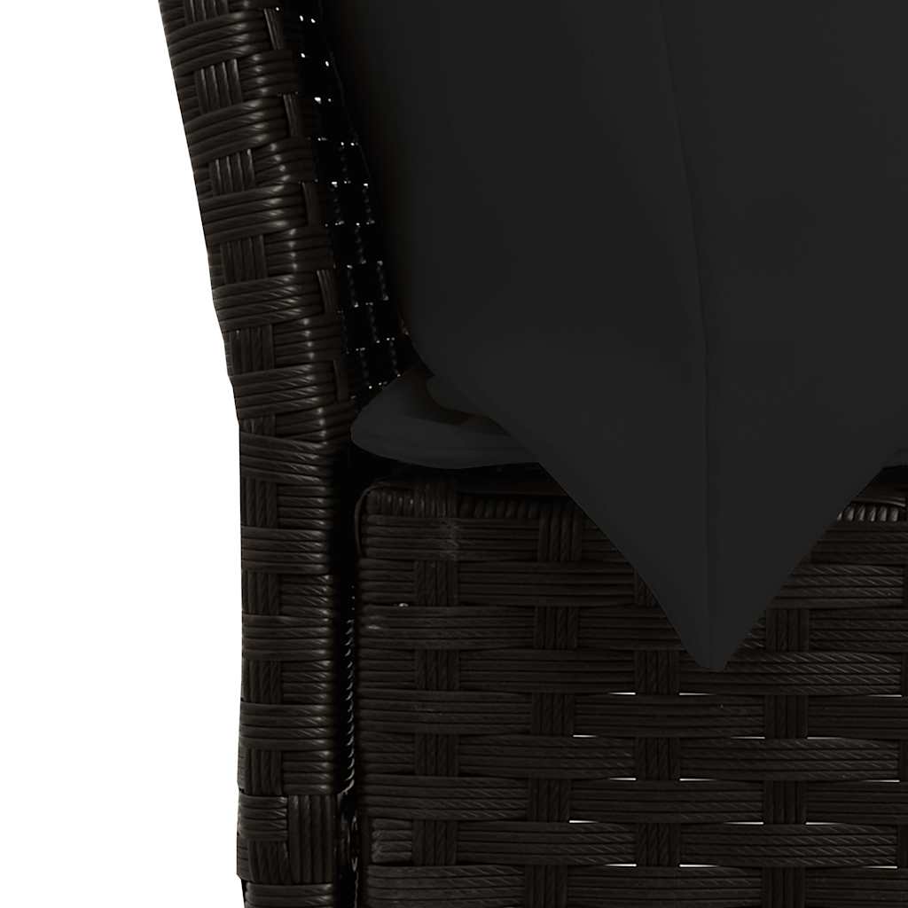 Σετ Τραπεζαρίας Κήπου με Μαξιλάρια 4 τεμ. Μαύρο από Συνθ. Ρατάν